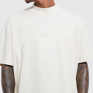 Custom Design Solid Hip Hop Casual Oversized T-Shirt Men Polyester/Cotton Knitted 220g Eco-Friendly Breathable Anti-Wrinkle - Product Image 6