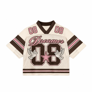 Camiseta de Fútbol Americano Retro de Malla de Poliéster Personalizada OEM, Estilo Oversize, Ajuste Holgado, Ropa Urbana, Marca Privada, Venta Caliente - Product Image 2