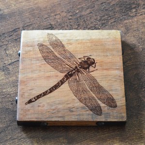 Handcrafted Acacia Wood Coaster <b>Set</b> | Quiet Luxury Sculptural <b>Desk</b> Decor | Rustic Wooden Coasters - Custom Engraved - <b>Set</b> - Product Image 5