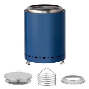 Moderna Braciere in Acciaio Inox 7.1*7.1*9.7in, Senza Fumo, Blu, per Interni/Esterni, Decorazione da Tavolo, Alimentato a Legna - Product Image 3