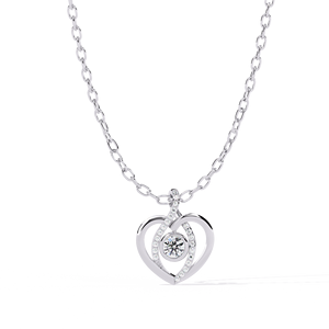 Collar con Colgante de Corazón en Oro Rosa con Diamantes de Corte Brillante en Pavé, Joyería Romántica Unisex, Certificado IGI, Chapado en Oro, Regalo - Product Image 3