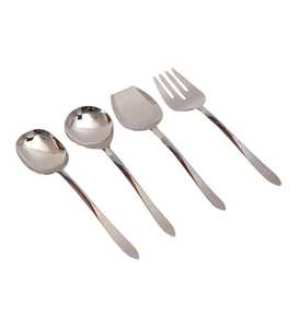 Juego de Servidores de Ensalada de Alta Calidad con Mango de Diseño, Servidor de Ensalada de Acero Inoxidable, Nuevo Diseño, Apto para Lavavajillas, Juego de Cucharas para Servir - Product Image 3
