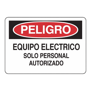 Panneau d'avertissement de danger électrique Brady en espagnol, 7x10 pouces, intérieur/extérieur, Personnel autorisé - Product Image 2