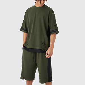 Conjunto de Camiseta para Hombre, Ropa Urbana Premium de Dos Piezas, Atuendo Informal de Algodón, Manga Corta, Suave y Cómodo, Ropa de Verano, Moda Diaria - Product Image 1