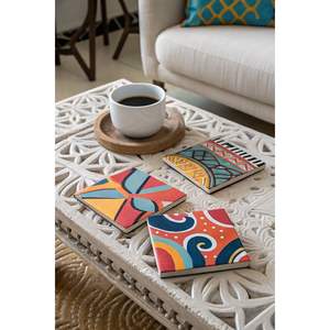 Style-Aware MDF Printed Coasters Moisture-Resistant <b>Table</b> <b>Protection</b> for Home Kitchen Dining Coffee Decor Mats Pads - Product Image 5