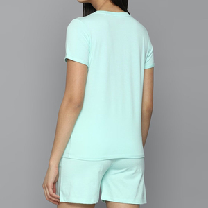 Ensemble court d'été pour femme, t-shirt uni à manches courtes et short, ensemble 2 pièces, t-shirt et short pour femme - Product Image 3