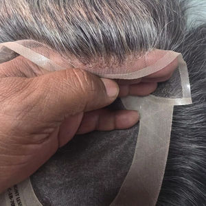 Peluca de Cabello Remy Chino Mono Front Lace Taz de Calidad Premium con Trama Única y Estilos de Ondas Profundas Naturales - Product Image 1