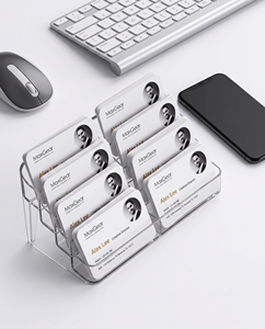 ที่ใส่นามบัตรอะคริลิกใสทันสมัยสำหรับรีโมทเคาน์เตอร์6ช่องสามารถใส่การ์ดได้สูงสุด300ใบ1แพ็ค - Product Image 1