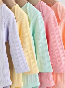 Vêtements Annamar, Combinaison bébé unisexe en coton de bambou 100% tricoté, imprimé personnalisé, manches longues, fermeture à boutons pression, écologique - Product Image 4