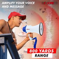 Mégaphone portable D0100HHY1BJ 30W, haut-parleur PA bleu et blanc avec amplificateur vocal USB