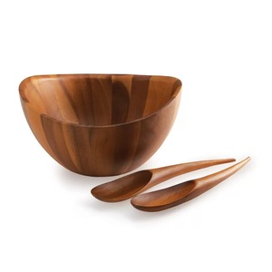 Ensemble de saladiers en bois d'acacia personnalisés, petits et grands, épais, pour mélanger légumes et fruits, pour fêtes, vente en gros, ustensile de cuisine - Product Image 4