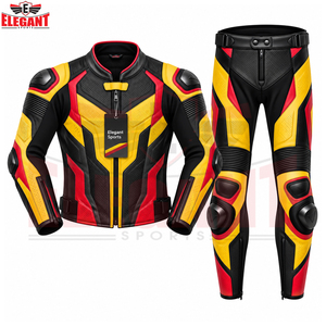 Tenue de motard avec protections CE, qualité supérieure, étiquette privée, combinaison de course en cuir perforée 2 pièces - Product Image 3