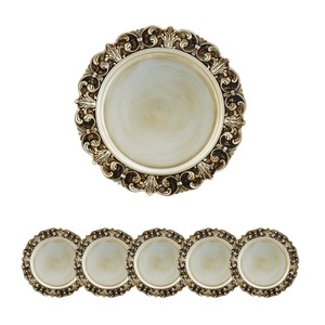Assiette de service dorée de style royal pour table à manger, aspect antique, élégante, vintage, décorative. - Product Image 3