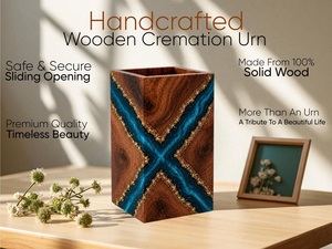 Handmade Resin Wood X Shape Eco-Friendly Durable Cremation Urn with American Style - Product Image 3