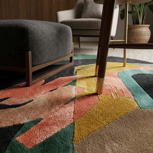 <b>Round</b> <b>Carpet</b> for Living Room Handmade Abstract Hand Tufted Wool Area Rug Modern Designer Custom <b>Round</b> Rug Home Decor - Product Image 2