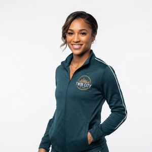 <b>Women</b> Solid Color Full Sleeve Zipper Tracksuit <b>Set</b> Sporty Regular Fit All Seasons Wear Breathable Knitted Polyester Cotton - Product Image 3