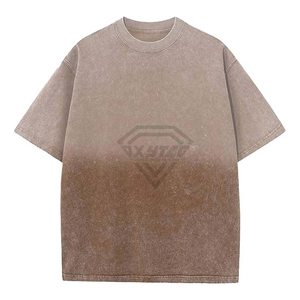 T-shirt personnalisé en coton épais délavé à l'acide, coupe oversize, style vintage vieilli, streetwear homme, épaules tombantes - Product Image 6