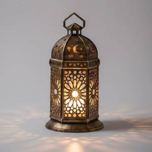 Iron <b>Lantern</b> With Intricate Floral Cutouts For Home Decoration Heat Resistant <b>Candle</b> Holder - Product Image 2