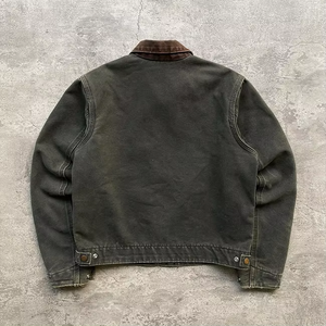 Veste trench en toile pour homme avec col rabattable, fermeture éclair, coupe classique, vêtement d'extérieur - Product Image 2