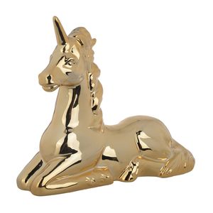 Figurine Licorne Dorée 11x4.5x9 cm, Design Flora et Fauna, Décoration d'Intérieur Originale et Créative - Product Image 5