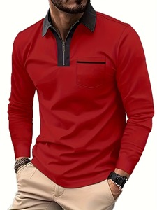 Full Sleeves Men's Polo <b>Shirts</b> Custom Contrast Turndown Collar New Breathable Quick Dry Print <b>Gothic</b> Chest Pocket Casual Knitted - Product Image 1
