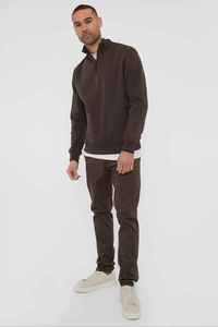 Sweat-shirt à col montant pour homme, coupe classique, tricoté, manches longues, couleur unie, style automne, design minimaliste - Product Image 6