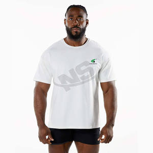 T-shirts de luxe de qualité supérieure pour hommes, broderie personnalisée, tissu éponge 260 grammes, fabricant sur mesure - Product Image 4