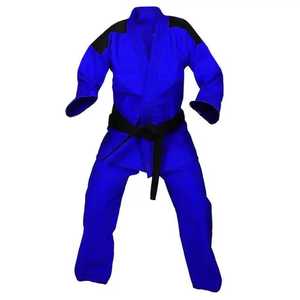 Green Judo Uniform 100% Cotton Regular Fit Breathable Adult Unisex Martial Arts Wear with <b>Black</b> <b>Belt</b> - Product Image 3