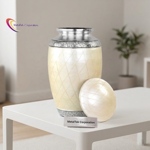 Decorative Alloy Metal Funeral Urns for Cremated Human Ashes Remains Storage <b>Jar</b> Memorial Cremation Urns Keepsake Burial Vases - Product Image 3