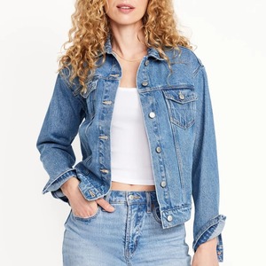 Blousons en jean bleu personnalisés pour femme 2026 – Coupe classique, hiver, boutonnés, écologiques, décontractés, streetwear vintage premium - Product Image 3