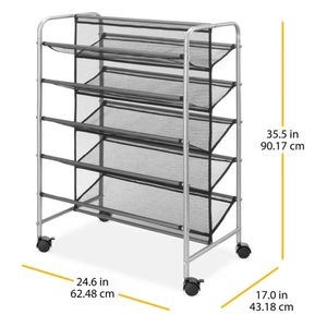 Scarpiera a 5 livelli in metallo a rete, design moderno, salvaspazio, impilabile, per soggiorno, 30 paia, nera, in PP e ferro - Product Image 5