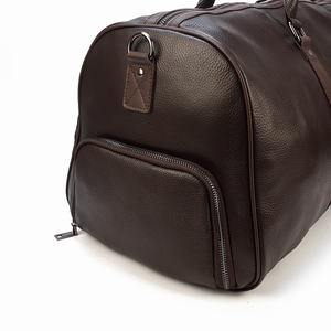 Sac de voyage en cuir, sac de week-end, sac à main, fermeture éclair, durable, marron - Product Image 5