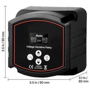 Isolatore per Doppia Batteria 12V 300 Amp, Relè Sensibile alla Tensione VSR Manuale/Automatico con Schermo LCD, Sistema Intelligente di Gestione Batterie - Product Image 6