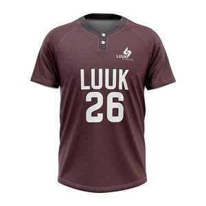 Camiseta de Béisbol Personalizada para Hombre, Manga Corta, 100% Poliéster, Absorbe la Humedad, Logotipo Frontal Impreso por Sublimación, Fabricante OEM - Product Image 4