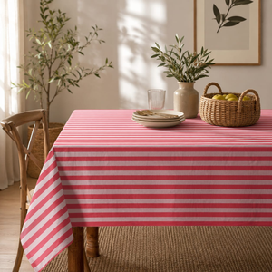 Premium Striped Cotton <b>Tablecloth</b> for Dining Table | Washable Decorative Table Cover for Kitchen Dining Room Parties and Home - Product Image 3