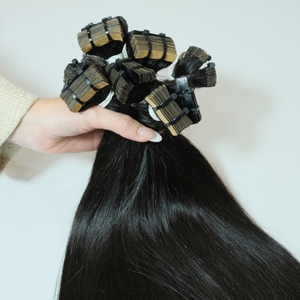 Super Wholesale 100% Vietnamese Virgin Unprocessed Cuticles Aligned <b>Tape</b> Hair Natural Black Style 100g - Product Image 1