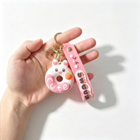 Porte-clés en PVC 3D mignon en forme d'animal (Panda, Lapin, Chat, Chien) – Breloque de sac Kawaii – Cadeau promotionnel personnalisé en caoutchouc souple – Vente en gros