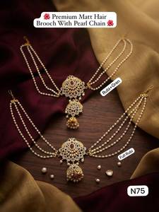 Broche de boda india, horquilla para el pelo, adorno para moño, joyería étnica de templo para mujeres y niñas, para fiestas festivas, venta al por mayor del fabricante - Product Image 3
