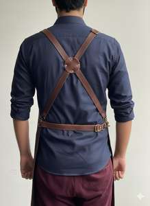 Delantal Clásico de Cuero Marrón para Barbacoa, Asado y Repostería, Suministros Profesionales para Chefs, Protección Reforzada a Prueba de Olores - Product Image 2