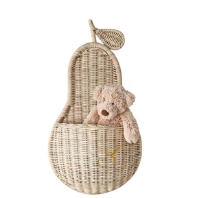 Natural Rattan Apple Shaped <b>Wall</b> Hanging <b>Basket</b> Decorative <b>Storage</b> Organizer for Home Decor - Product Image 5