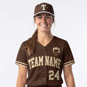 Maillot de baseball personnalisé à col en V, boutonné, manches courtes, avec nom et numéro d'équipe, ensemble uniforme de qualité supérieure - Product Image 6