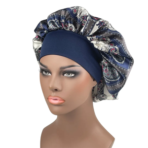 Large Size Customizable Nylon Satin Unisex <b>Bonnet</b> Sleep Night Cap with Long Braid Design All Seasons Fashion - Product Image 1