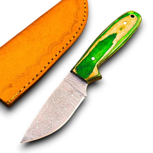 Factory Direct Custom Handmade Damascus Steel Razor <b>Sharp</b> Drop Point Camping Skinner <b>Knife</b> Fixed OEM Customizable Pakka Wood - Product Image 1