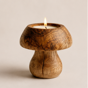 Handcrafted Mushroom Shape Wooden <b>Candle</b> Holder Rustic Natural Wood <b>Tea</b> Light Stand For Farmhouse Table Decor Wedding Centertop - Product Image 5