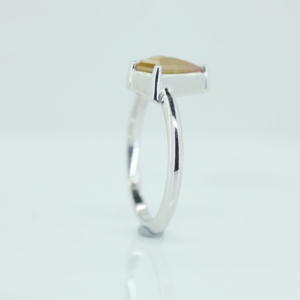 Anillo de compromiso unisex con forma de cometa de cuarzo, chapado en oro blanco, plata de ley 925, rutilado negro natural con engaste de garra, venta al por mayor - Product Image 6