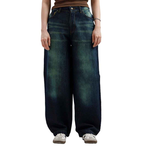 Pantalones Vaqueros Anchos de Hip Hop para Hombre de Alta Calidad, Estilo Skater, Corte Holgado, Personalizados con Logotipo Frontal OEM - Product Image 2