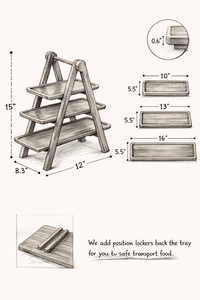 Premium Modern 3-Tier Wooden Serving <b>Tray</b> Stand Multi-Purpose Beverage Cupcake Dessert Display Party Decor Wedding Birthday - Product Image 5