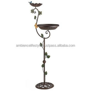 Bain d'oiseaux classique en métal pour extérieur, structure en fer durable, revêtement résistant à la rouille, aspect élégant pour jardin et oiseaux - Product Image 4