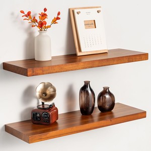 Teak Wood Single Tier Minimalist <b>Wall</b> <b>Shelves</b> & <b>Floating</b> <b>Shelves</b> OEM Custom Wholesale | Aqudus Saleem India - Product Image 2