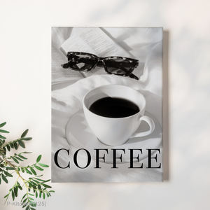 ศิลปะบนผืนผ้าใบสำหรับตกแต่งห้องครัว, โปสเตอร์ภาพถ่ายแก้วกาแฟขาวดำ, ของตกแต่งผนังร้านกาแฟสมัยใหม่ - Product Image 3